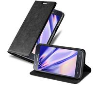 cadorabo Coque pour Samsung Galaxy J5 2015 en Noir Nuit - Housse Protection avec Fermoire Magnétique, Stand Horizontal et Fente Carte - Portefeuille Etui Poche Folio Case Cover