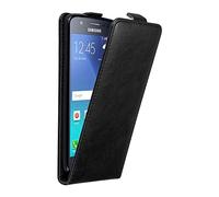 cadorabo Coque pour Samsung Galaxy J5 2015 en Noir Nuit - Housse Protection en Style Flip avec Fermoire Magnétique - Etui Poche Folio Case Cover