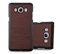 cadorabo Coque pour Samsung Galaxy J5 2016 en Woody CAFÉ - Housse Protection Rigide en Plastique Dur avec Anti-Choc et Anti-Rayures - Ultra Slim Fin Hard Case Cover Bumper