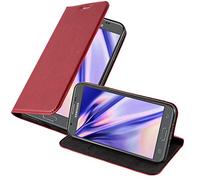 cadorabo Coque pour Samsung Galaxy J5 2017 US Version en Rouge DE Pomme - Housse Protection avec Fermoire Magnétique, Stand Horizontal et Fente Carte - Portefeuille Etui Poche Folio Case Cover