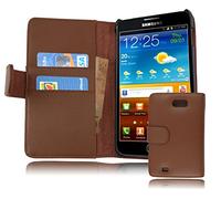 cadorabo Coque pour Samsung Galaxy Note 1 en Noisette Marron - Housse Protection en Similicuir Lisse avec Stand Horizontal et Fente Carte - Portefeuille Etui Poche Folio Case Cover