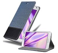 cadorabo Coque pour Samsung Galaxy Note 4 en Bleu FONCÉ Noir - Housse Protection avec Fermoire Magnétique, Stand Horizontal et Fente Carte - Portefeuille Etui Poche Folio Case Cover
