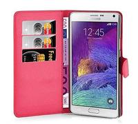 cadorabo Coque pour Samsung Galaxy Note 4 en Rouge Cerise - Housse Protection avec Fermoire Magnétique, Stand Horizontal et Fente Carte - Portefeuille Etui Poche Folio Case Cover