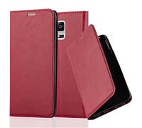 cadorabo Coque pour Samsung Galaxy Note 4 en Rouge DE Pomme - Housse Protection avec Fermoire Magnétique, Stand Horizontal et Fente Carte - Portefeuille Etui Poche Folio Case Cover