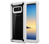 cadorabo Coque pour Samsung Galaxy Note 8 en Gris Bouleau - 2-en-1 Housse Protection avec Bords Silicones et Dos Verre Acrylique - Hard Back Case Hybrid Cover Bumper