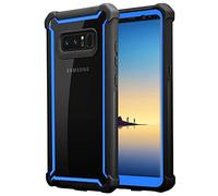 cadorabo Coque pour Samsung Galaxy Note 8 en Noir BLEUÂTRE - 2-en-1 Housse Protection avec Bords Silicones et Dos Verre Acrylique - Hard Back Case Hybrid Cover Bumper