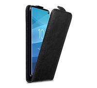 cadorabo Coque pour Samsung Galaxy S10 en Noir Nuit - Housse Protection en Style Flip avec Fermoire Magnétique - Etui Poche Folio Case Cover