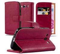 cadorabo Coque pour Samsung Galaxy S3 / S3 Neo en Rouge Cerise - Housse Protection avec Fermoire Magnétique, Stand Horizontal et Fente Carte - Portefeuille Etui Poche Folio Case Cover