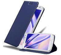 cadorabo Coque pour Samsung Galaxy S4 en Classy Bleu FONCÉ - Housse Protection avec Fermoire Magnétique, Stand Horizontal et Fente Carte - Portefeuille Etui Poche Folio Case Cover