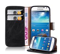 cadorabo Coque pour Samsung Galaxy S4 Mini en Noir DE Jais - Housse Protection avec Fermoire Magnétique, Stand Horizontal et Fente Carte - Portefeuille Etui Poche Folio Case Cover