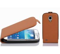cadorabo Coque pour Samsung Galaxy S4 Mini en Noisette Marron - Housse Protection en Style Flip en Similicuir Structuré - Etui Poche Folio Case Cover