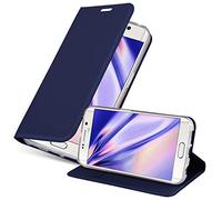 cadorabo Coque pour Samsung Galaxy S6 Edge en Classy Bleu FONCÉ - Housse Protection avec Fermoire Magnétique, Stand Horizontal et Fente Carte - Portefeuille Etui Poche Folio Case Cover