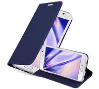 cadorabo Coque pour Samsung Galaxy S6 en Classy Bleu FONCÉ - Housse Protection avec Fermoire Magnétique, Stand Horizontal et Fente Carte - Portefeuille Etui Poche Folio Case Cover