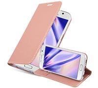 cadorabo Coque pour Samsung Galaxy S6 en Classy Or ROSÉ - Housse Protection avec Fermoire Magnétique, Stand Horizontal et Fente Carte - Portefeuille Etui Poche Folio Case Cover