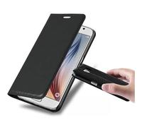 cadorabo Coque pour Samsung Galaxy S6 en Noir Nuit - Housse Protection avec Fermoire Magnétique, Stand Horizontal et Fente Carte - Portefeuille Etui Poche Folio Case Cover