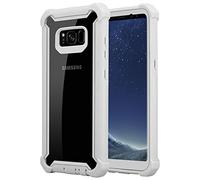cadorabo Coque pour Samsung Galaxy S8 en Gris Bouleau - 2-en-1 Housse Protection avec Bords Silicones et Dos Verre Acrylique - Hard Back Case Hybrid Cover Bumper