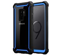 cadorabo Coque pour Samsung Galaxy S9 Plus en Noir BLEUÂTRE - 2-en-1 Housse Protection avec Bords Silicones et Dos Verre Acrylique - Hard Back Case Hybrid Cover Bumper