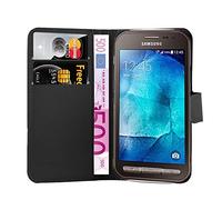 cadorabo Coque pour Samsung Galaxy XCover 3 en Noir DE Jais - Housse Protection avec Fermoire Magnétique, Stand Horizontal et Fente Carte - Portefeuille Etui Poche Folio Case Cover