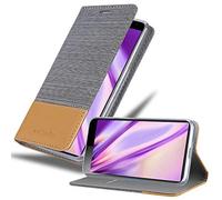 cadorabo Coque pour Sony Xperia 10 Plus en Gris Clair Marron - Housse Protection avec Fermoire Magnétique, Stand Horizontal et Fente Carte - Portefeuille Etui Poche Folio Case Cover