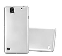 cadorabo Coque pour Sony Xperia C4 en Metallic Argent - Housse Protection Souple en Silicone TPU avec Anti-Choc et Anti-Rayures - Ultra Slim Fin Gel Case Cover Bumper