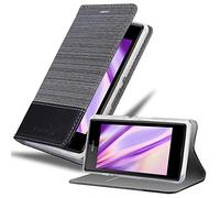 cadorabo Coque pour Sony Xperia E3 en Gris Noir - Housse Protection avec Fermoire Magnétique, Stand Horizontal et Fente Carte - Portefeuille Etui Poche Folio Case Cover