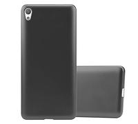 cadorabo Coque pour Sony Xperia E5 en Metallic Gris - Housse Protection Souple en Silicone TPU avec Anti-Choc et Anti-Rayures - Ultra Slim Fin Gel Case Cover Bumper