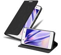 cadorabo Coque pour Sony Xperia E5 en Noir Nuit - Housse Protection avec Fermoire Magnétique, Stand Horizontal et Fente Carte - Portefeuille Etui Poche Folio Case Cover