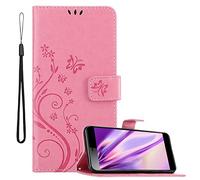 cadorabo Coque pour Sony Xperia L3 en Rose Floral - Housse Protection en Design de Fleur avec Fermoire Magnétique, Stand Horizontal et 3 Fentes Cartes - Portefeuille Etui Poche Folio Case Cover