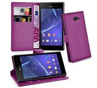 cadorabo Coque pour Sony Xperia M2 en ORCHIDÉE Violets - Housse Protection avec Fermoire Magnétique, Stand Horizontal et Fente Carte - Portefeuille Etui Poche Folio Case Cover