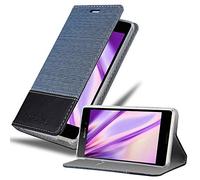 cadorabo Coque pour Sony Xperia M4 Aqua en Bleu FONCÉ Noir - Housse Protection avec Fermoire Magnétique, Stand Horizontal et Fente Carte - Portefeuille Etui Poche Folio Case Cover