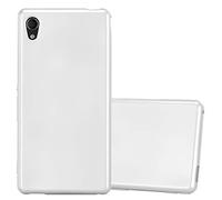 cadorabo Coque pour Sony Xperia M4 Aqua en Metallic Argent - Housse Protection Souple en Silicone TPU avec Anti-Choc et Anti-Rayures - Ultra Slim Fin Gel Case Cover Bumper