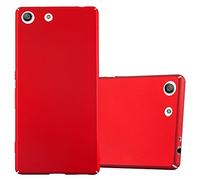 cadorabo Coque pour Sony Xperia M5 en Metallic Rouge - Housse Protection Rigide en Plastique Dur avec Anti-Choc et Anti-Rayures - Ultra Slim Fin Hard Case Cover Bumper