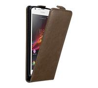 cadorabo Coque pour Sony Xperia SP en Marron CAFÉ - Housse Protection en Style Flip avec Fermoire Magnétique - Etui Poche Folio Case Cover