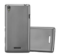 cadorabo Coque pour Sony Xperia T3 en Metallic Gris - Housse Protection Souple en Silicone TPU avec Anti-Choc et Anti-Rayures - Ultra Slim Fin Gel Case Cover Bumper