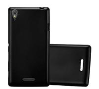 cadorabo Coque pour Sony Xperia T3 en Metallic Noir - Housse Protection Souple en Silicone TPU avec Anti-Choc et Anti-Rayures - Ultra Slim Fin Gel Case Cover Bumper