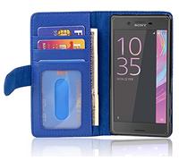 cadorabo Coque pour Sony Xperia X en Bleu CÉLESTE - Housse Protection avec Fermoire Magnétique et 3 Fentes Cartes - Portefeuille Etui Poche Folio Case Cover