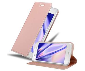 cadorabo Coque pour Sony Xperia X en Classy Or ROSÉ - Housse Protection avec Fermoire Magnétique, Stand Horizontal et Fente Carte - Portefeuille Etui Poche Folio Case Cover