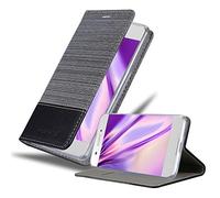 cadorabo Coque pour Sony Xperia XA1 en Gris Noir - Housse Protection avec Fermoire Magnétique, Stand Horizontal et Fente Carte - Portefeuille Etui Poche Folio Case Cover