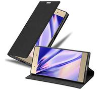 cadorabo Coque pour Sony Xperia XA1 Plus en Noir Nuit - Housse Protection avec Fermoire Magnétique, Stand Horizontal et Fente Carte - Portefeuille Etui Poche Folio Case Cover