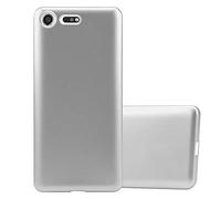 cadorabo Coque pour Sony Xperia XZ Premium en Metallic Argent - Housse Protection Souple en Silicone TPU avec Anti-Choc et Anti-Rayures - Ultra Slim Fin Gel Case Cover Bumper