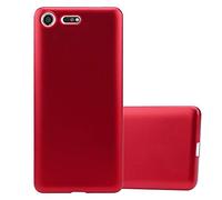 cadorabo Coque pour Sony Xperia XZ Premium en Metallic Rouge - Housse Protection Souple en Silicone TPU avec Anti-Choc et Anti-Rayures - Ultra Slim Fin Gel Case Cover Bumper