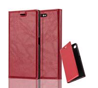 cadorabo Coque pour Sony Xperia XZ1 en Rouge DE Pomme - Housse Protection avec Fermoire Magnétique, Stand Horizontal et Fente Carte - Portefeuille Etui Poche Folio Case Cover