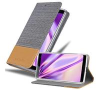 cadorabo Coque pour Sony Xperia XZ3 en Gris Clair Marron - Housse Protection avec Fermoire Magnétique, Stand Horizontal et Fente Carte - Portefeuille Etui Poche Folio Case Cover