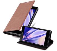 cadorabo Coque pour Sony Xperia Z1 en Marron Moyen - Housse Protection avec Fermoire Magnétique, Stand Horizontal et Fente Carte - Portefeuille Etui Poche Folio Case Cover