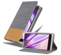 cadorabo Coque pour Sony Xperia Z2 Compact en Gris Clair Marron - Housse Protection avec Fermoire Magnétique, Stand Horizontal et Fente Carte - Portefeuille Etui Poche Folio Case Cover