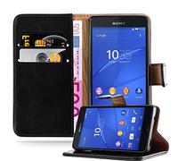 cadorabo Coque pour Sony Xperia Z3 Compact en Noir DE Jais - Housse Protection avec Fermoire Magnétique, Stand Horizontal et Fente Carte - Portefeuille Etui Poche Folio Case Cover