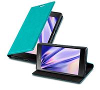cadorabo Coque pour Sony Xperia Z5 en Turquoise PÉTROLE - Housse Protection avec Fermoire Magnétique, Stand Horizontal et Fente Carte - Portefeuille Etui Poche Folio Case Cover