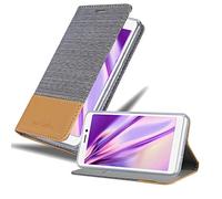 cadorabo Coque pour WIKO Jerry 3 en Gris Clair Marron - Housse Protection avec Fermoire Magnétique, Stand Horizontal et Fente Carte - Portefeuille Etui Poche Folio Case Cover