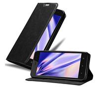 cadorabo Coque pour WIKO Sunny 3 en Noir Nuit - Housse Protection avec Fermoire Magnétique, Stand Horizontal et Fente Carte - Portefeuille Etui Poche Folio Case Cover