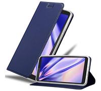 cadorabo Coque pour WIKO View XL en Classy Bleu FONCÉ - Housse Protection avec Fermoire Magnétique, Stand Horizontal et Fente Carte - Portefeuille Etui Poche Folio Case Cover